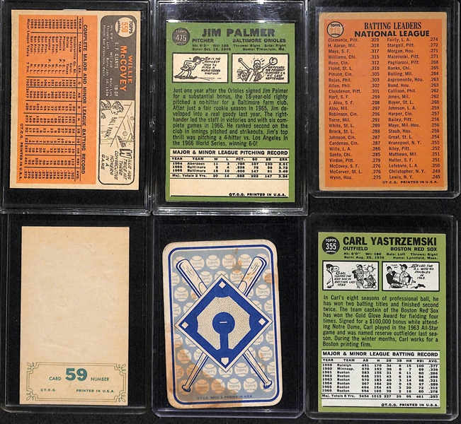 Lot of 6 Topps Baseball Cards from 1965-1968 w. Mays