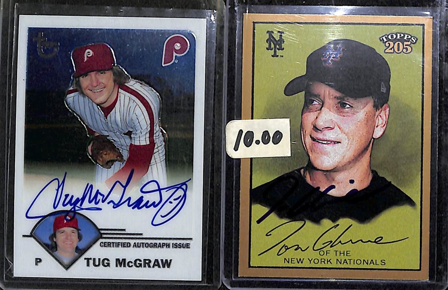 Lot Of 45 Baseball Autograph Cards w. Tug McGraw & Joe Torre