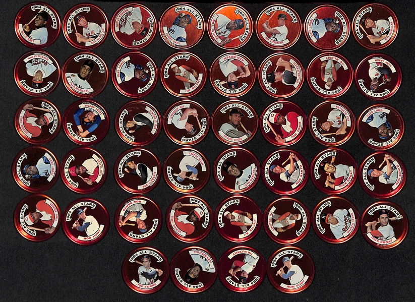 Assortment Of 100 - 1964 Topps Baseball Coins w. Clemente x2