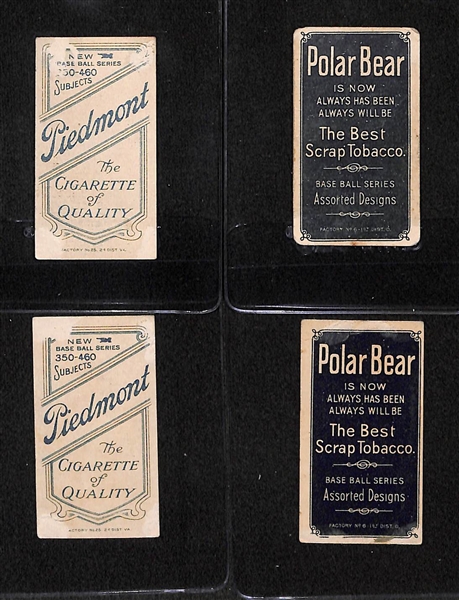  Lot of 4 T206 Cubs Cards - Tinker (HOF), Evers (HOF), Chance (HOF), & Steinfeldt - The Infield Trio