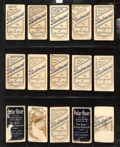 Lot of 15 T206 Cinncinati Reds (14) & Pittsburgh Pirates (1) w. Miller Huggins (2 Different Versions!)