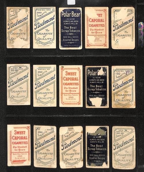 Lot Of 15 T206 Cleveland Cards w. Addie Joss x2 & Nap Lajoie x2