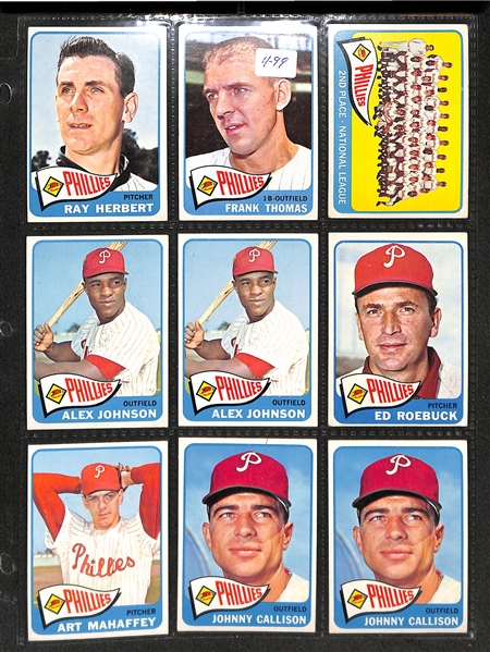 Lot Of 230 Assorted 1965 Topps Baseball Cards w. Koufax, Banks, Berra, Yaz, Bunning