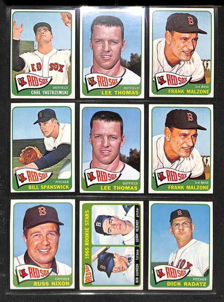 Lot Of 230 Assorted 1965 Topps Baseball Cards w. Koufax, Banks, Berra, Yaz, Bunning