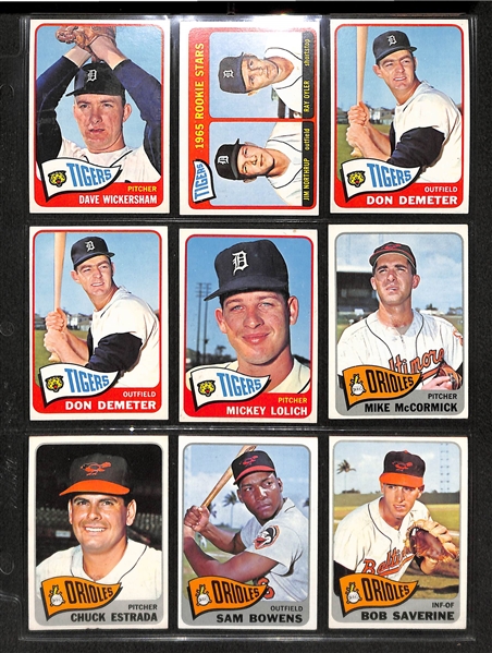 Lot Of 230 Assorted 1965 Topps Baseball Cards w. Koufax, Banks, Berra, Yaz, Bunning