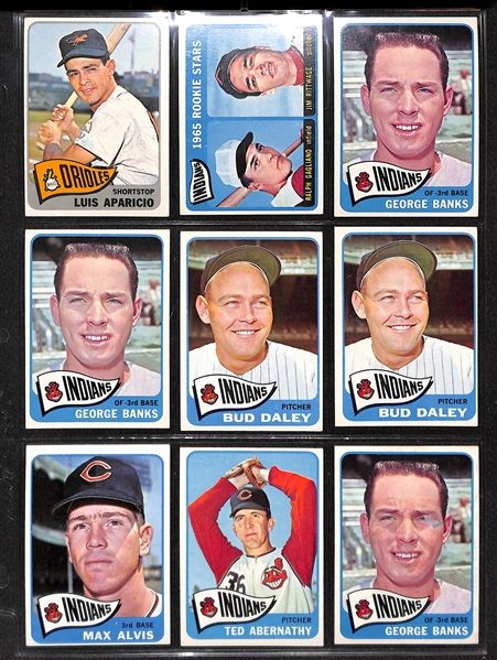 Lot Of 230 Assorted 1965 Topps Baseball Cards w. Koufax, Banks, Berra, Yaz, Bunning