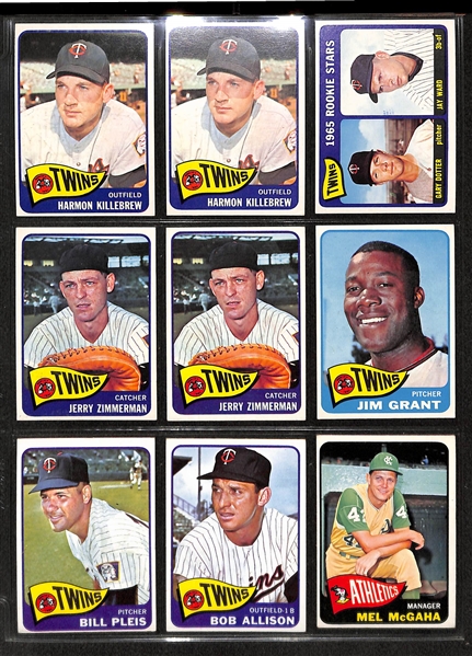Lot Of 230 Assorted 1965 Topps Baseball Cards w. Koufax, Banks, Berra, Yaz, Bunning