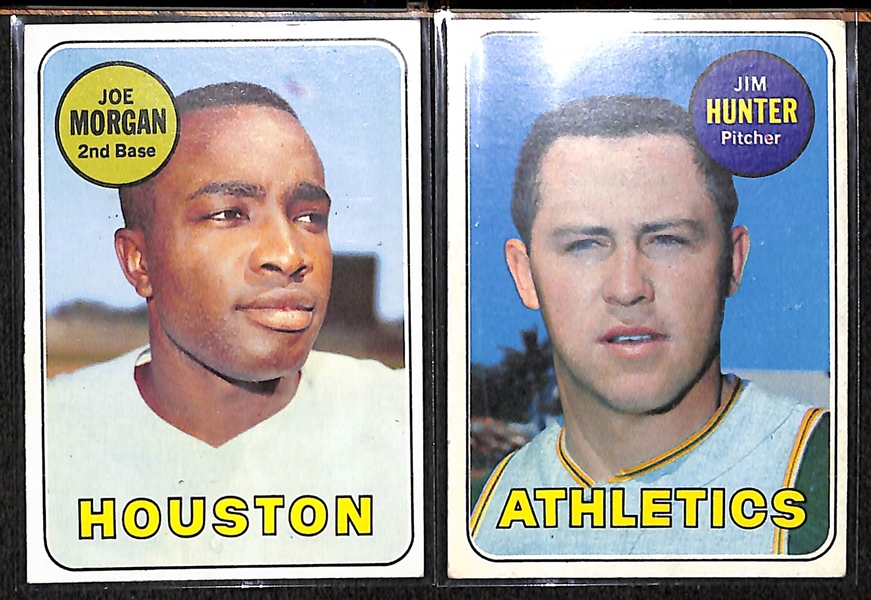 Lot Of 281 1969 Topps Baseball Cards w. Aaron, Gibson, McCovey, Morgan, Hunter