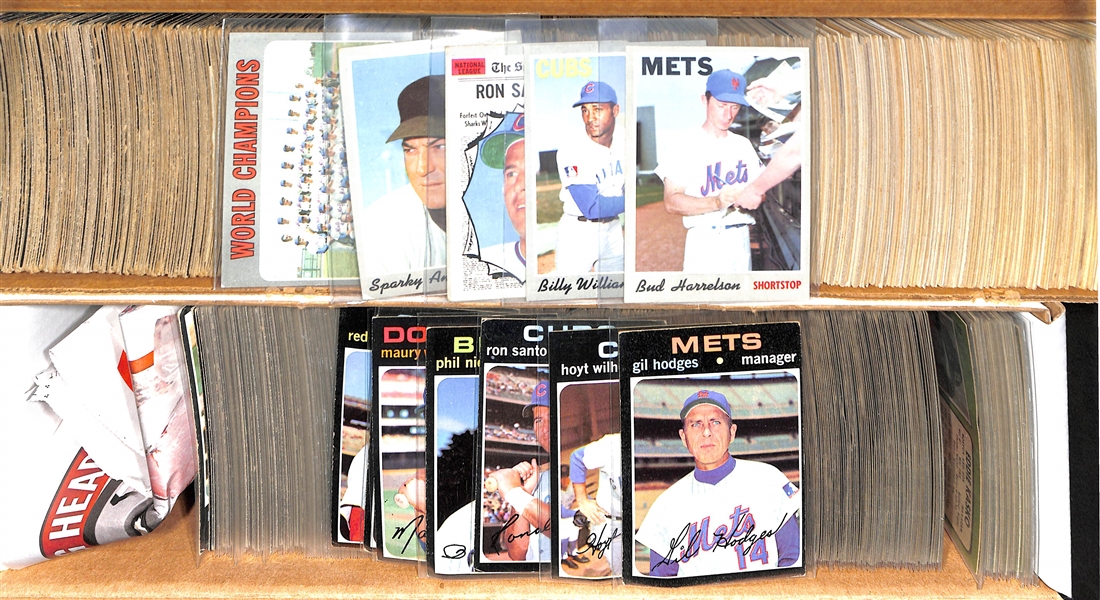 Lot Of 1250 Assorted 1970-71 Topps Baseball Cards w. Mets Team, Williams, Anderson, Santo, Harrelson, Stargell, Wills, Robinson