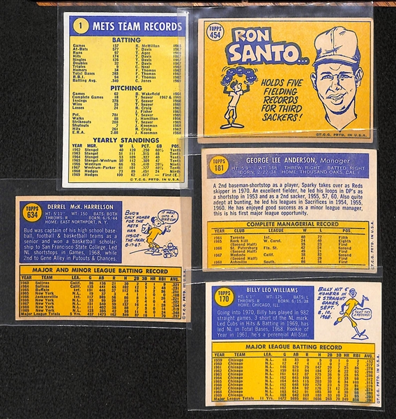Lot Of 1250 Assorted 1970-71 Topps Baseball Cards w. Mets Team, Williams, Anderson, Santo, Harrelson, Stargell, Wills, Robinson