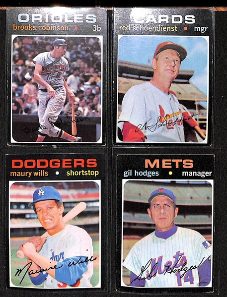 Lot Of 1250 Assorted 1970-71 Topps Baseball Cards w. Mets Team, Williams, Anderson, Santo, Harrelson, Stargell, Wills, Robinson