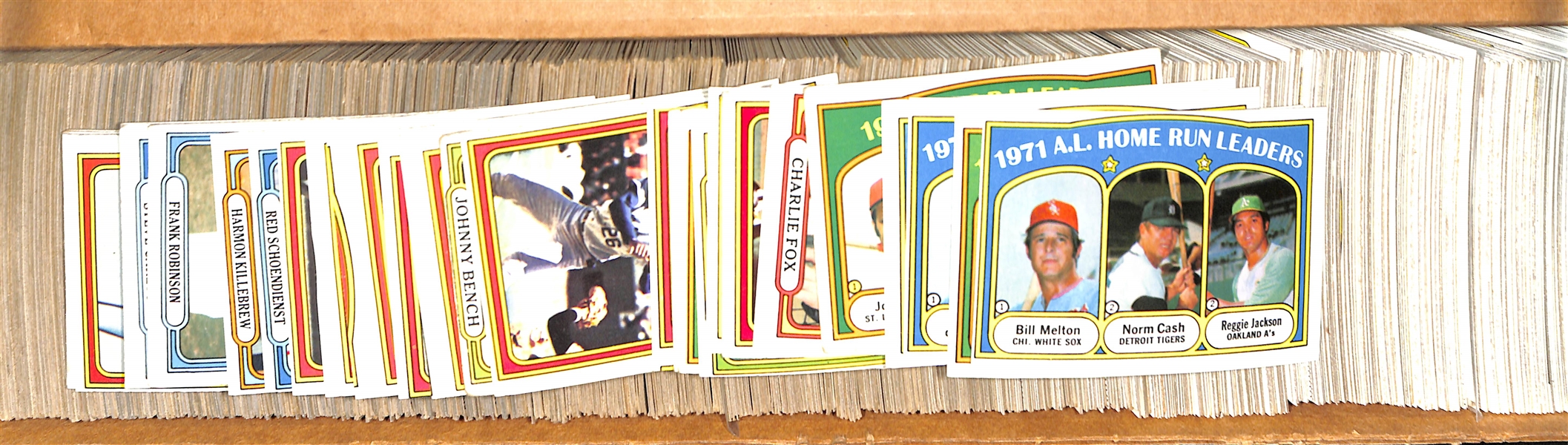 Lot Of 800+ Assorted 1972 Topps Baseball Cards w. Robinson, Carlton, Fingers, McCovey, In Action Mays, Clemente, More!