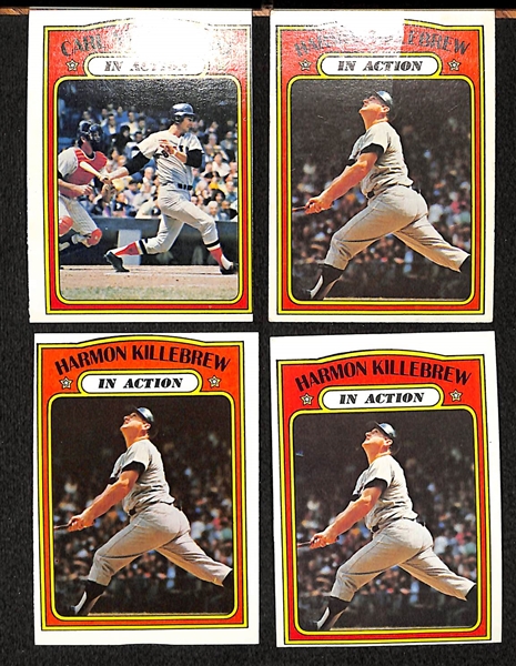 Lot Of 800+ Assorted 1972 Topps Baseball Cards w. Robinson, Carlton, Fingers, McCovey, In Action Mays, Clemente, More!