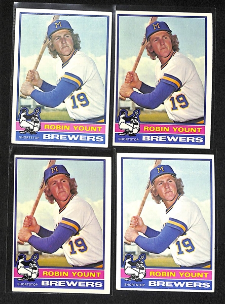 Lot Of 2000+ 1974-76 Topps Assorted Baseball Cards w. 1976 Brett, Yount, Eckersley RC, Bench,Schmidt, Winfield, More!