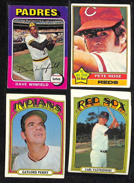 Lot Of 250+ Assorted Baseball Cards From 1972-1987 w. Stargett, Yaz, Perry, Aaron, Kaline, Marichal, More!