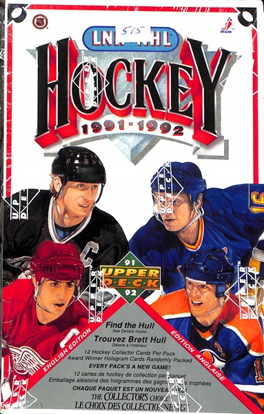Lot Of 4 Sealed Hockey Wax Boxes & Set - 1990-91 Upper Deck, 1991-92 Upper Deck, 1992-93 Upper Deck, 1990 Topps Sealed Factory Set
