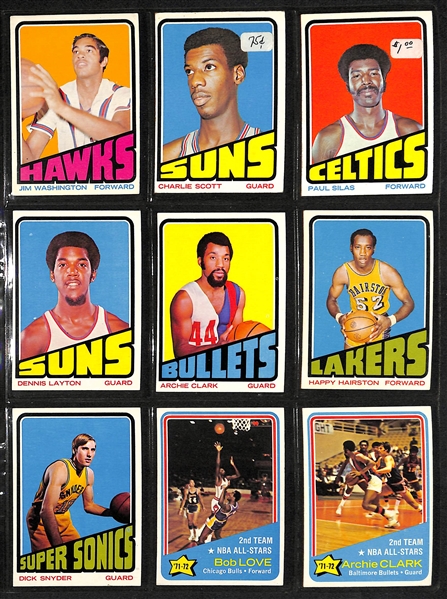 Lot Of 200+ Topps Basketball Cards 1971-1977 w. Walt Frazier, Russell, Unseld, Hayes, Monroe, Nelson, Goodrich