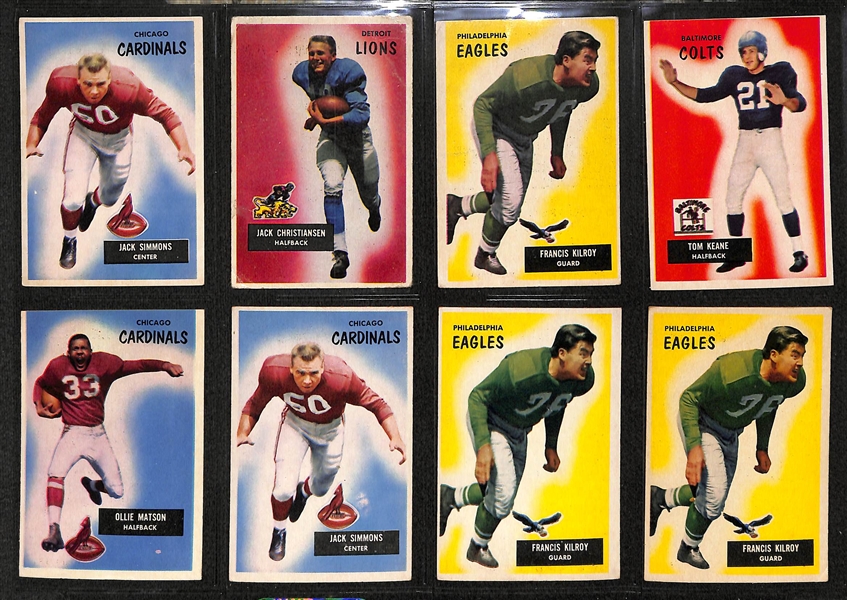 Lot Of 63 1954-55 Bowman Football Cards w. Ollie Matson, Pihos, Hart Fears, Nomellini, More