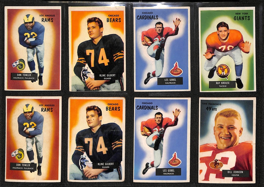 Lot Of 63 1954-55 Bowman Football Cards w. Ollie Matson, Pihos, Hart Fears, Nomellini, More