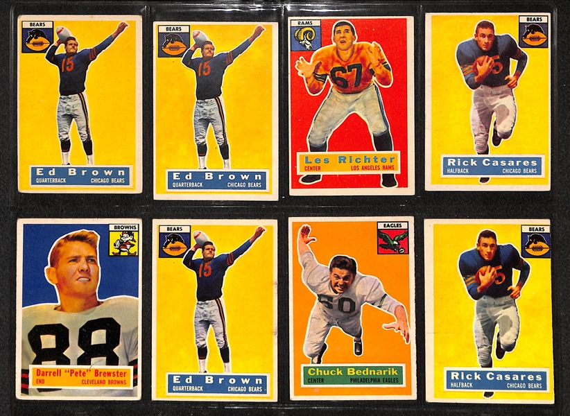 Lot Of 44 1956 Topps Football Cards w. Norm Van Brocklin, Creekmur, Christiansen, Bednarik, Donovan, Fears, More