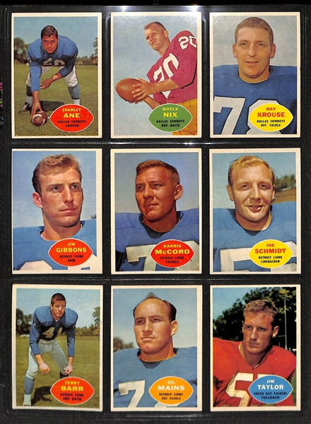 Lot Of 98 1960 Topps Football Cards w. Lenny Moore, Berry, Schmidt, Ringo, Matson, Retzlaff, Perry, McElhenny