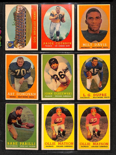 Lot Of 114 Football Cards From 1957-1962 w. Bobby Lane, Tripucca, Pellington, Marchetti, Mason