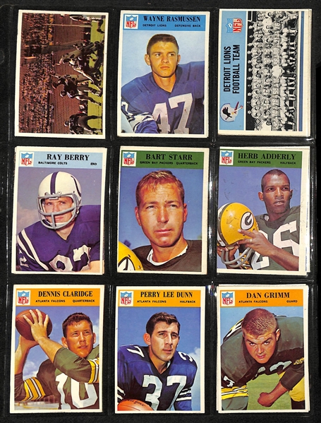 Lot Of 300+ 1965-1967 Philadelphia Football Cards w. Johnny Unitas, Green, Nitschke, Jahpitts, Jones, Starr, Berry, Tarkenton