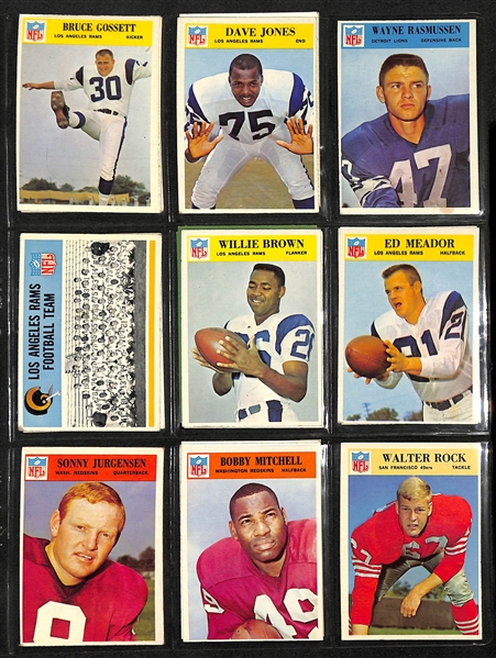 Lot Of 300+ 1965-1967 Philadelphia Football Cards w. Johnny Unitas, Green, Nitschke, Jahpitts, Jones, Starr, Berry, Tarkenton