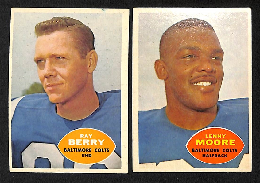 Lot Of 98 Assorted 1960 Topps Football Cards w. Ray Berry, Moore, Robustelli, Matson
