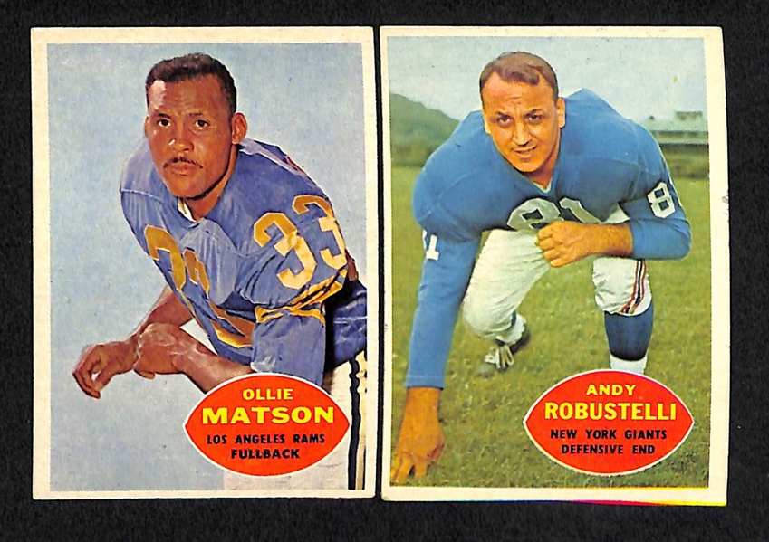Lot Of 98 Assorted 1960 Topps Football Cards w. Ray Berry, Moore, Robustelli, Matson