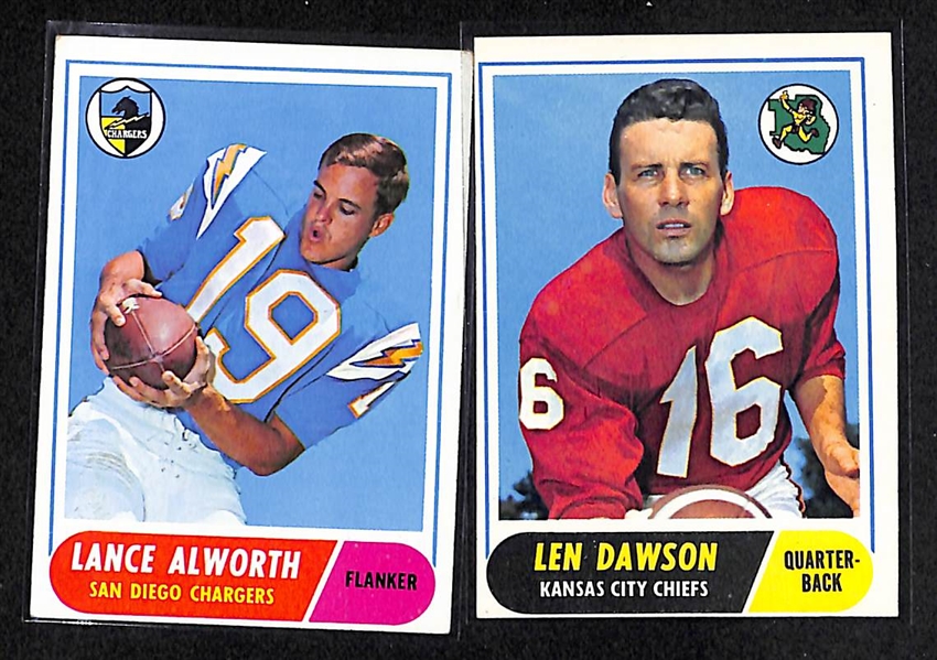 Lot Of 365 Assorted 1968-69 Topps Football Cards w. Bart Starr, Ditka, Alworth, Dawson, Broide, Tarkenton