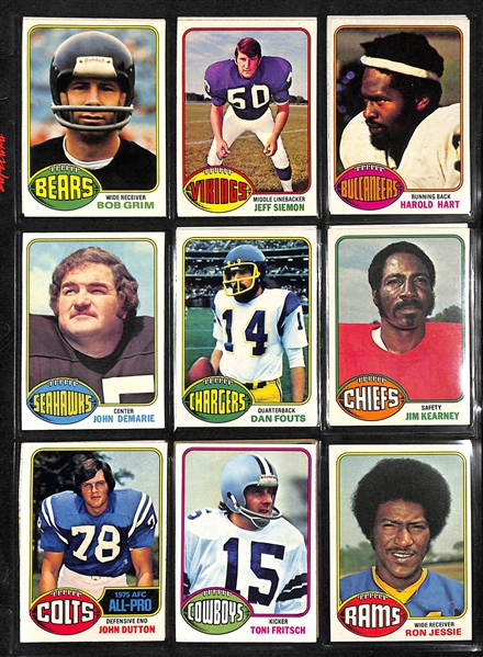 Lot Of 600 Assorted 1974-1981 Topps Football Cards w. Staubach, Tarkenton, Unitas, Griese, Harris, Fouts, More
