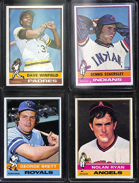 1974 & 1976 Topps Partial Baseball Card Sets w. Rose, Jackson, Ryan, Aaron, Schmidt, Winfield, Eckersley, Brett, More!