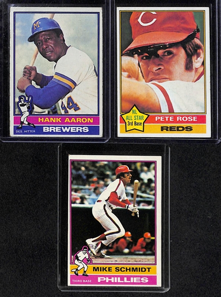 1974 & 1976 Topps Partial Baseball Card Sets w. Rose, Jackson, Ryan, Aaron, Schmidt, Winfield, Eckersley, Brett, More!