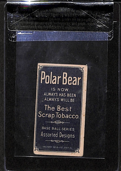 1909-11 T206 Frank Chance - Yellow Portrait - Polar Bear Back - BVG 2.0 - HOF