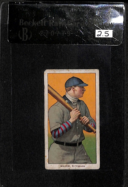 Lot of 2 1909-11 T206 Cards - Miller & Leifield - BVG 2.5 & 3.5