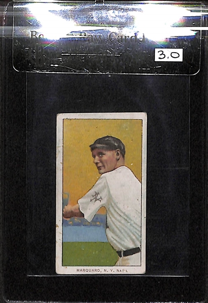 1909-11 T206 Rube Marquard - Follow Through - Polar Bear Back - BVG 3.0 - HOF