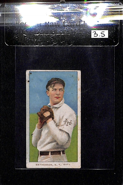 1909-11 T206 Christy Mathewson - Dark Cap - Polar Bear Back - BVG 3.5 - HOF