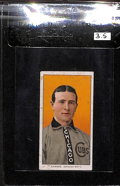 1909-11 T206 Frank Chance - Portrait Yellow - Polar Bear Back - BVG 3.5 - HOF