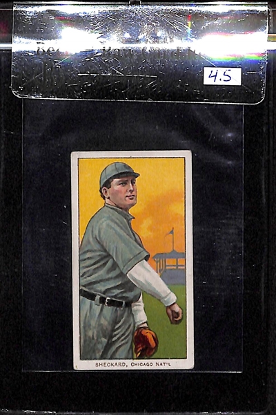 1909-11 T206 Jimmy Sheckard - Glove Showing - Piedmont Back - BVG 4.5