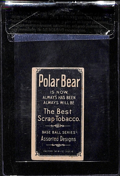 1909-11 T206 Mike Donlin - With Bat - Polar Bear Back - BVG 4.5