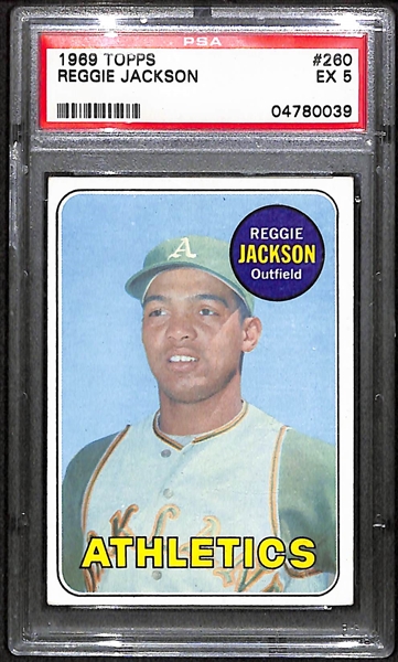 1969 Topps Reggie Jackson PSA 5 & Rollie Fingers PSA 6(ST) Rookie Cards