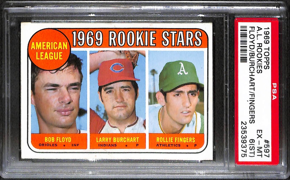 1969 Topps Reggie Jackson PSA 5 & Rollie Fingers PSA 6(ST) Rookie Cards