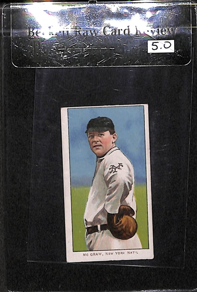 1909 T206 John McGraw - Glove At Hip - Piedmont Back - BVG 5.0 - Factory No 25