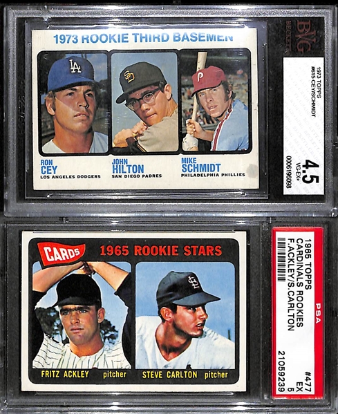 Mike Schmidt Rookie BVG 4.5 & Steve Carlton Rookie PSA 5