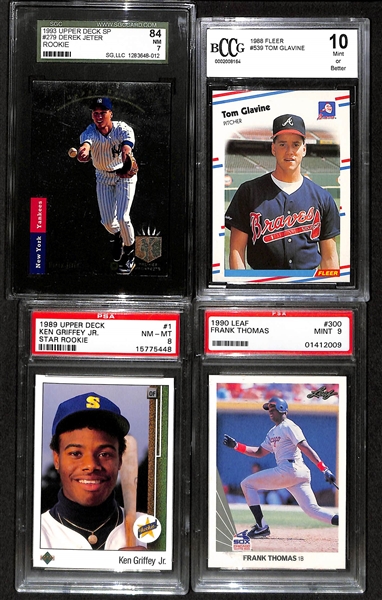 Lot Of 4 Baseball Graded Rookie Cards From 1988-93 w. Jeter SP