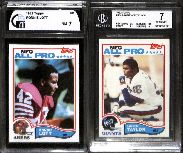 Lot Of 4 Football Graded Rookie Cards From 1981-82 w. Joe Montana 