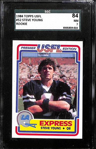 Lot Of 3 1984 Topps USFL Graded Rookie Cards w. Steve Young