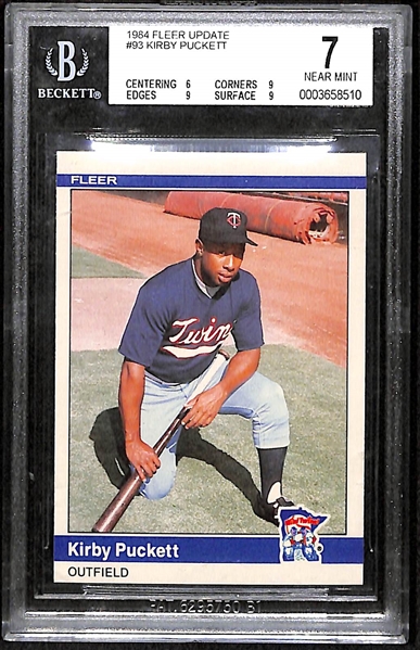 1984 Fleer Update Kirby Puckett Rookie BGS 7
