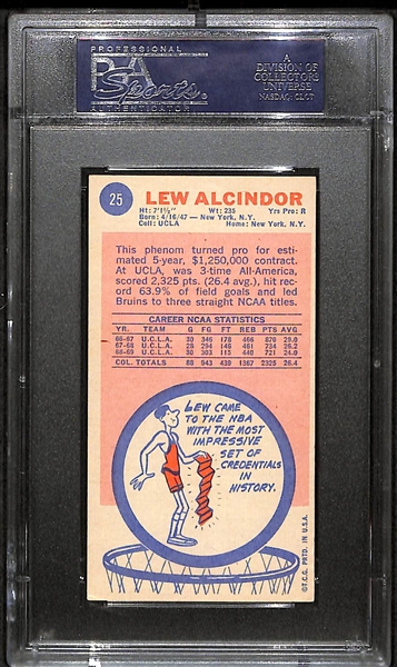 1969 Topps Lew Alcindor Rookie Card PSA 4.5